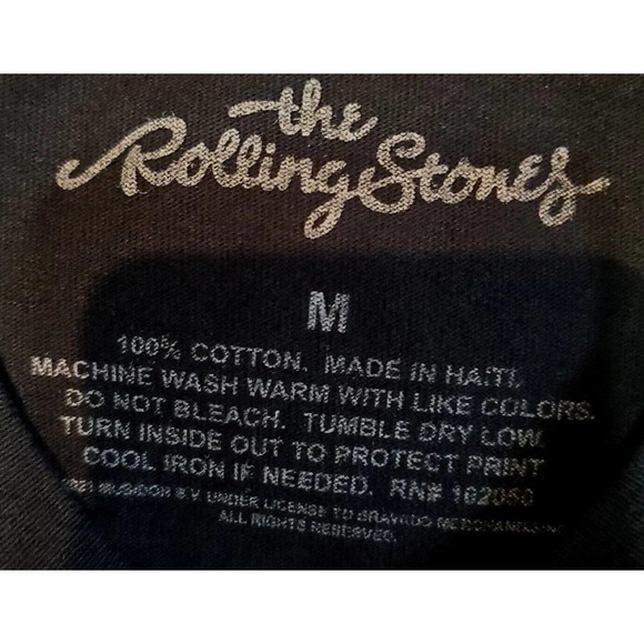 Official Rolling Stones T-Shirt Lips Tongue Embroidered Medium Black - Picture 5 of 5